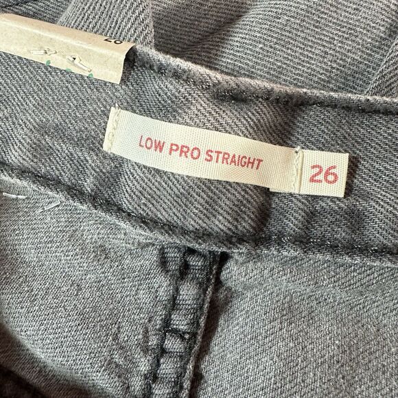 NEW Levi's LOW PRO STRAIGHT Leg Size 26 Gray Mid Rise Jeans Denim Pants 28x30 - Picture 9 of 15